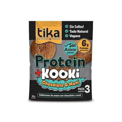 Galletón Kooki Protein Chocolate & Maní 90 G Tika Foods