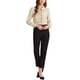 thumbnail image 2 of INSPIRE CHIC Blusa de Mujer para Regreso a Clases con Cuello Peter Pan, Manga Abullonada, Ribete en Contraste, Camisa Abotonada M Caqui Claro, 2 of 6