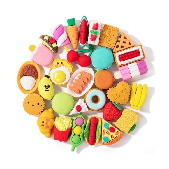Food Erasers Mr. Pen, 30 gomas de borrar desmontables para niños