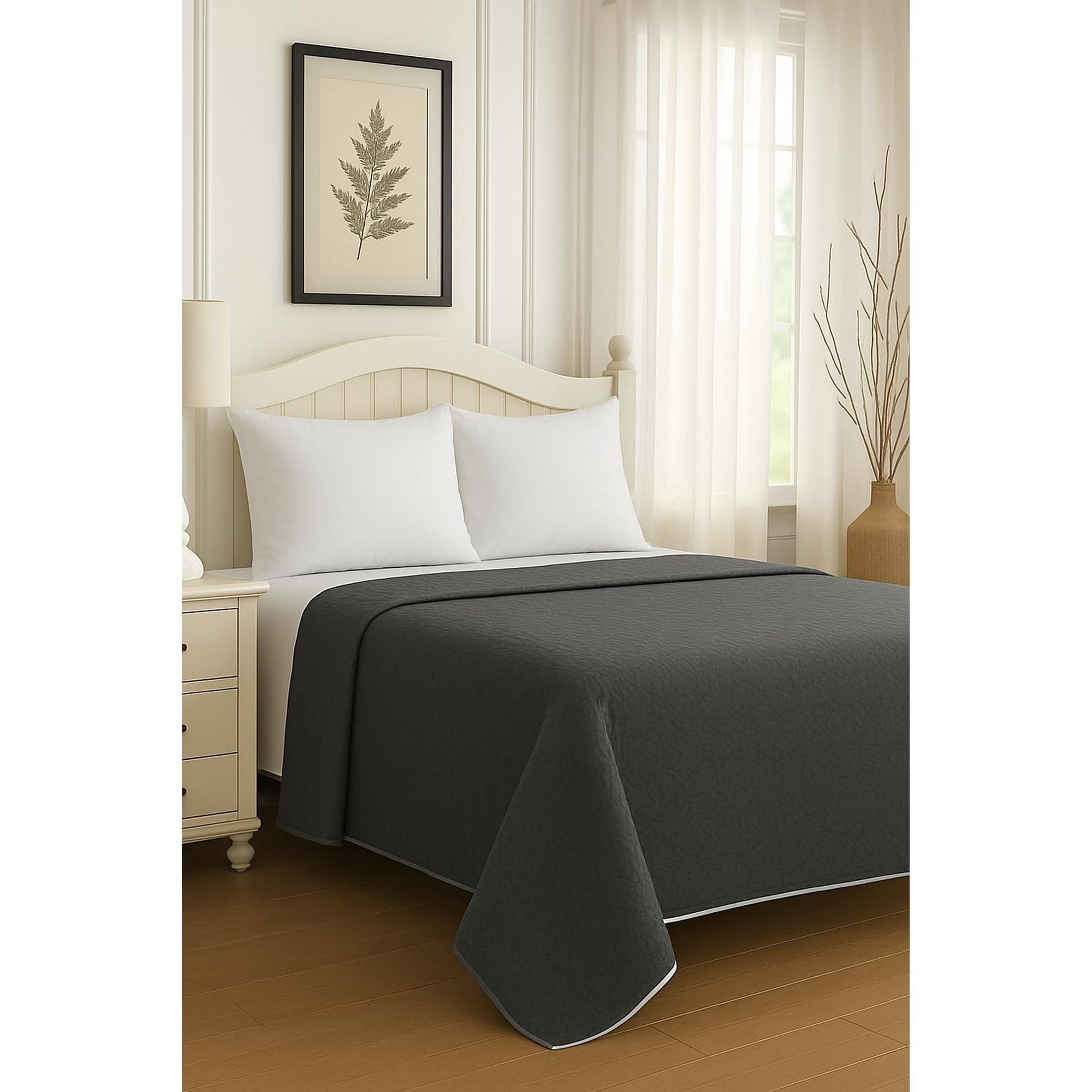 Clems - Cubrecama Quilt Reversible King 280x260cm Gris