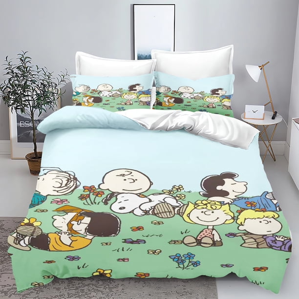 v2519 Bed Sheets Snoopy Duvet Cover Set Universal, Suitable For Children And Adults Bedding Comforter Sets Cotton -Piece Set Quilt Cover 3-Piece Bedding Set (1 Duvet Cover + 2 Pillow Shams) Bed Sheet