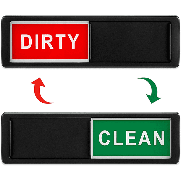 1pc Dishwasher Magnet Clean Dirty Sign Shutter Only Changes When You Push It Non-Scratching Strong Magnet Or 3M Adhesive Options Indicator Tells Whether Dishes Are Clean Or Dirty