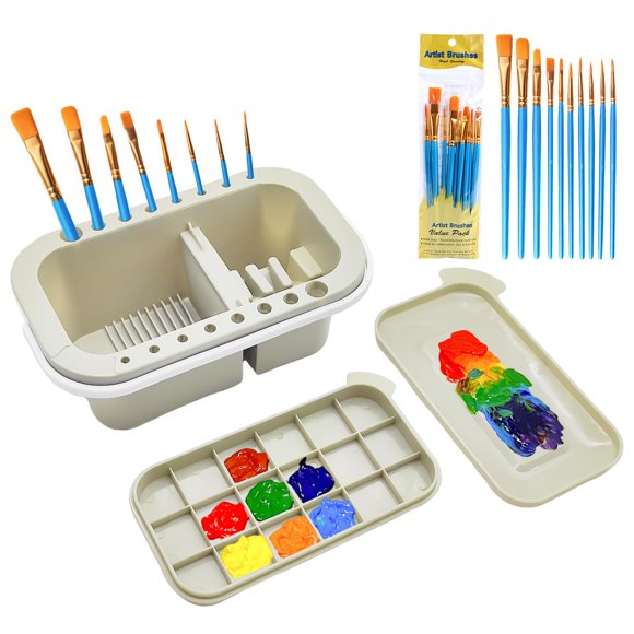 Caddy ZLY Organizador Limpiador de Pinceles Gris 21,5 cm