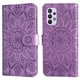 thumbnail image 1 of Funda tipo cartera FOXDOCK para Samsung Galaxy A32 4G , diseño girasol en relieve, cuero PU, cierre magnético, soporte y tarjetero, 1 of 5