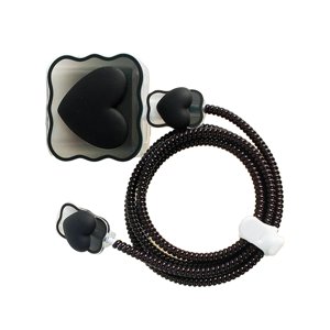 Bothyi - Cargadores Cable Funda Protectora 4In1 3D Funda Protectora Para Teléfono Celular Teléfono Love Black