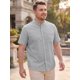 thumbnail image 4 of Camisa a Rayas de Manga Corta para Hombres Grandes y Altos INSPIRE CHIC 3XL Gris, 4 of 5