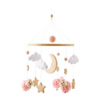 Magideal - Campana De Cama Móvil Para Cuna De Guardería, Juguete Montessori, Decoración De Guardería, Adornos De Fieltro, Decoración Colgante Para Niños Y Niñas Rosa
