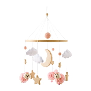 Magideal - Campana De Cama Móvil Para Cuna De Guardería, Juguete Montessori, Decoración De Guardería, Adornos De Fieltro, Decoración Colgante Para Niños Y Niñas Rosa