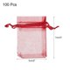 thumbnail image 2 of Uxcell 100pcs Bolsas de Organza 2x3 Pulgadas Bolsas de Regalo con Cordón Bolsa de Malla Roja, 2 of 7