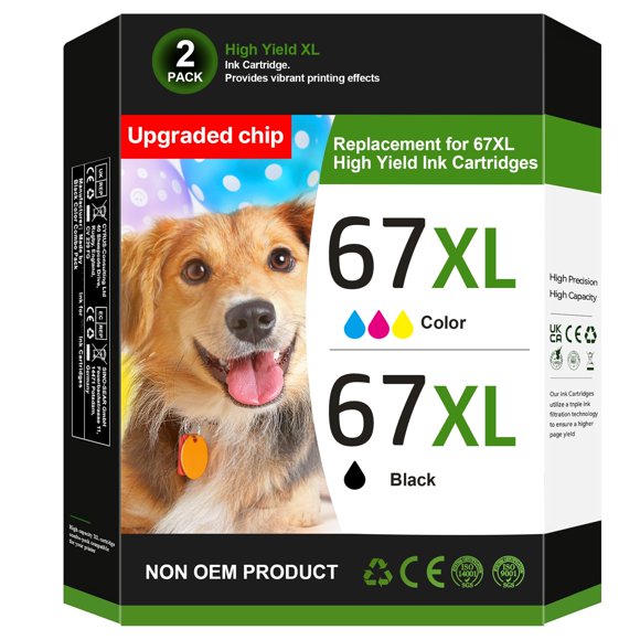Cartuchos de tinta Eudul 67XL negro y color – Pack combinado