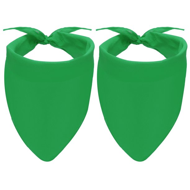 Pañuelo para Perro en Blanco, Babero de Sublimación para Perro, Bufanda de Transferencia de Calor Triangular, DIY Sólido de Algodón Lavable, (Verde Hierba, 2 Piezas, M), para Pequeños y Medianos