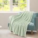 thumbnail image 2 of Manta de Cama de Lujo de Forro Polar PiccoCasa Tejido de Malla Twin-XL Verde Pálido, 2 of 7