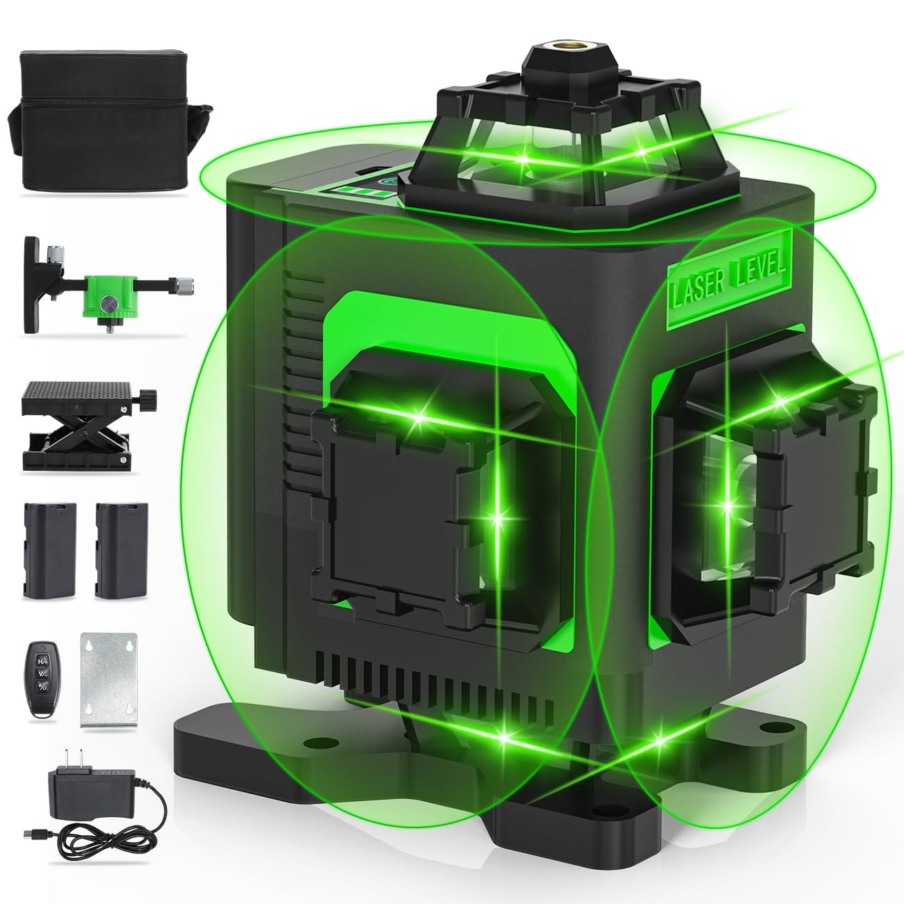 Nivel Láser Housolution 4x360° 4d Cross Line 130 Pies 16 M Verde