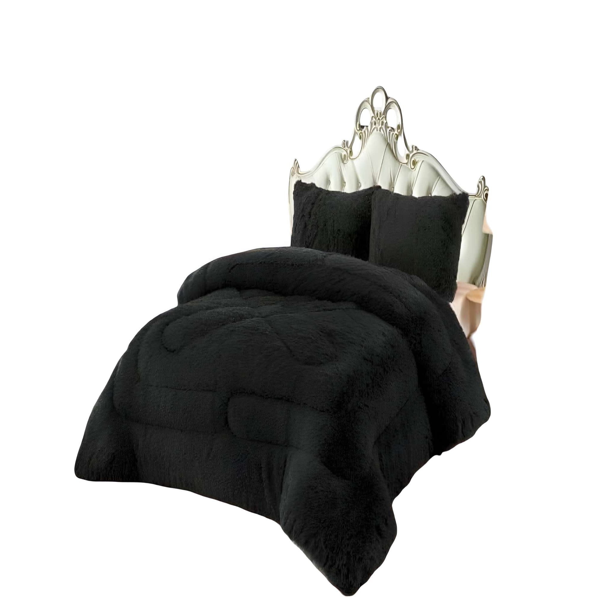 Genérico - Cobertor Peludo Con Chiporro 2 Plazas 230x250cm Colornegro