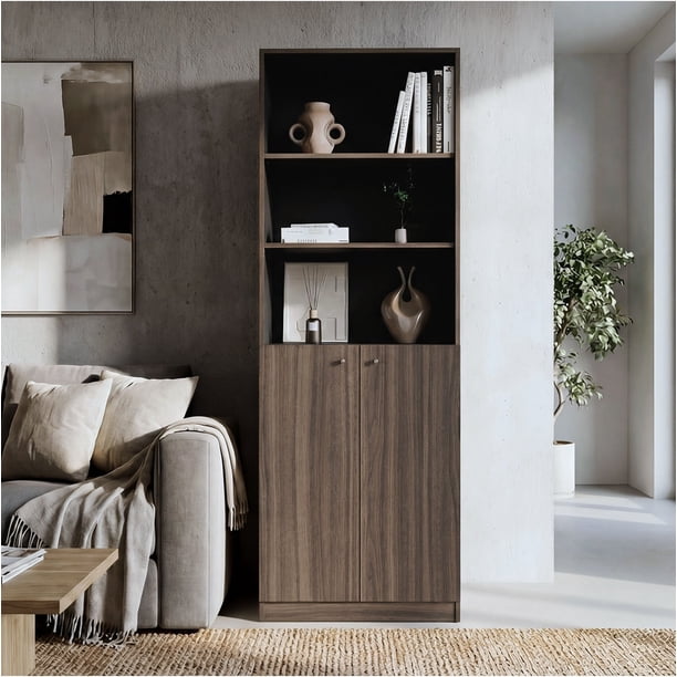Estante 2 puertas Home E4 180,6X62,9X31,4 Cm Avellana y Wengue