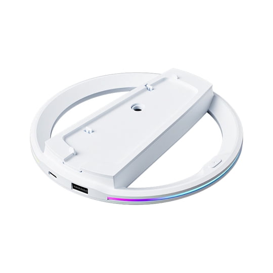 Genérico - Soporte De Refrigeración Vertical Con Led Rgb Compatible Con Playstation 5 Slim/pro - Base Estable Antideslizante Para Accesorios De Consola Ps5 Slim & Pro-blanco