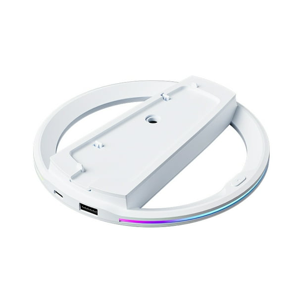 Soporte de refrigeración vertical con LED RGB compatible con PlayStation 5 Slim/Pro - Base estable antideslizante para accesorios de consola PS5 Slim & Pro-Blanco