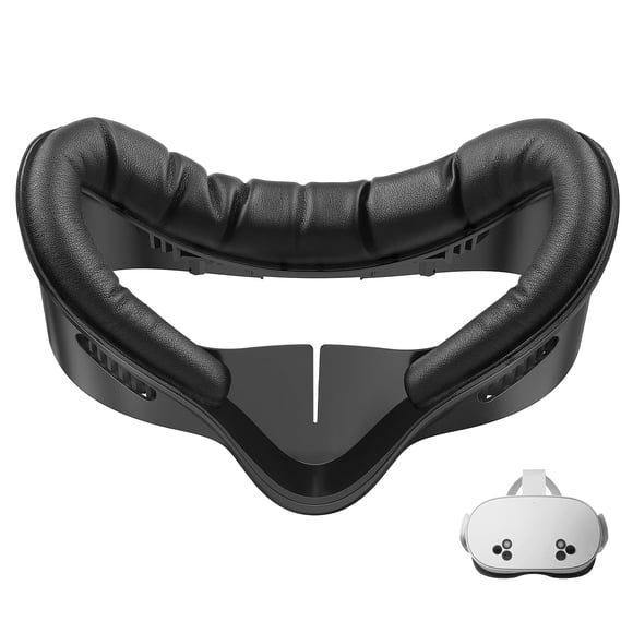 Almohadilla facial para Oculus Quest 3S Meta Quest 3S de piel sintética, color negro