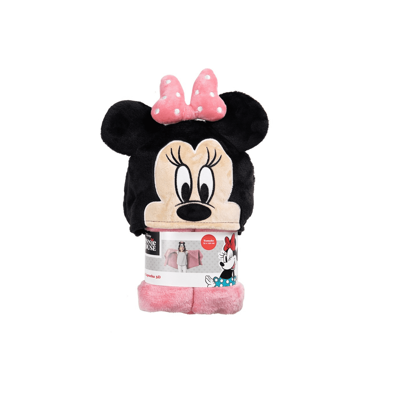 Disney - Manta Con Capucha 3d Para Niños Minnie Mouse
