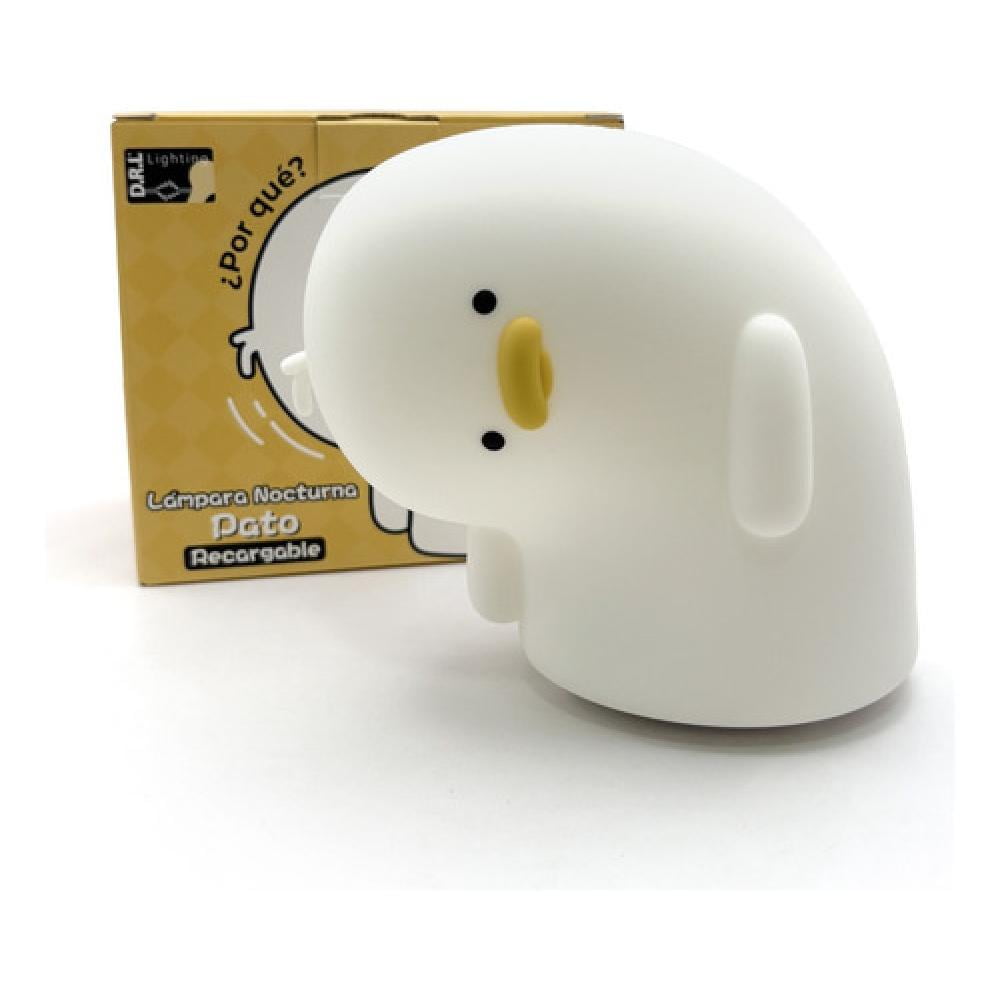 Drl - Lámpara Nocturna Espantacuco Recargable Led Pato Cálida+rgb