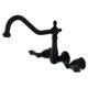 thumbnail image 1 of Grifo de cocina Kingston Brass Duchess de montaje en pared, negro mate, 1 of 2