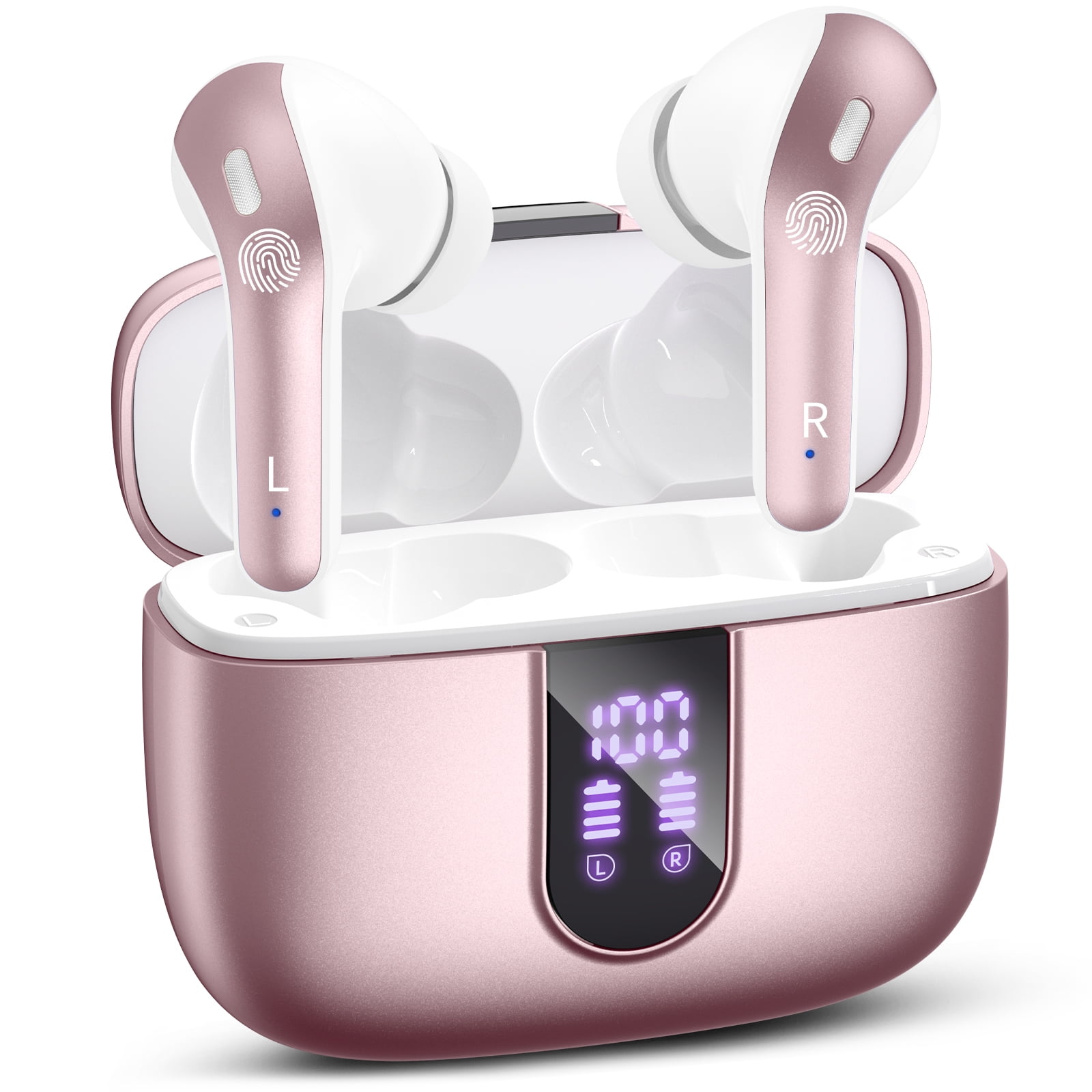 Veatool Auriculares Bluetooth Verdaderamente Inalámbricos, 65 Horas De Reproducción, Pantalla De Energía, Estuche De Carga Inalámbrica, Impermeables Ipx7