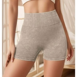 Likeshop - Calza Short Deportivo Mujer Push Up Frunce Tiro Alto Gym 005