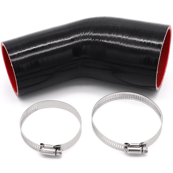 Acoplador de silicona Ingoulut 45° 7,6 cm‑102 mm 2 abrazaderas