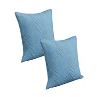 Genérico - Set De 2 Fundas De Cojin Serie Hojas 45X45 Cm Celeste