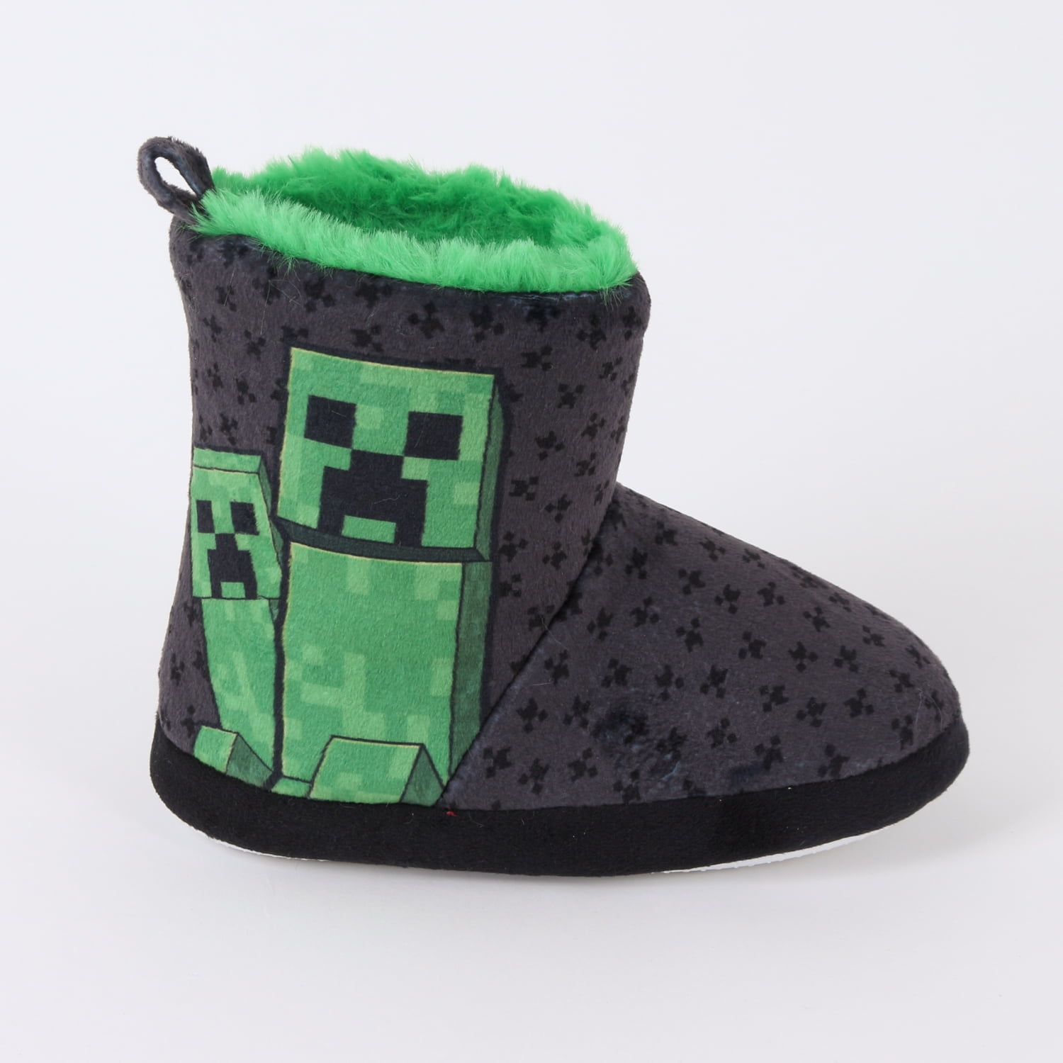 Pantufla Bota Niño Invernal Creepers Negro Minecraft