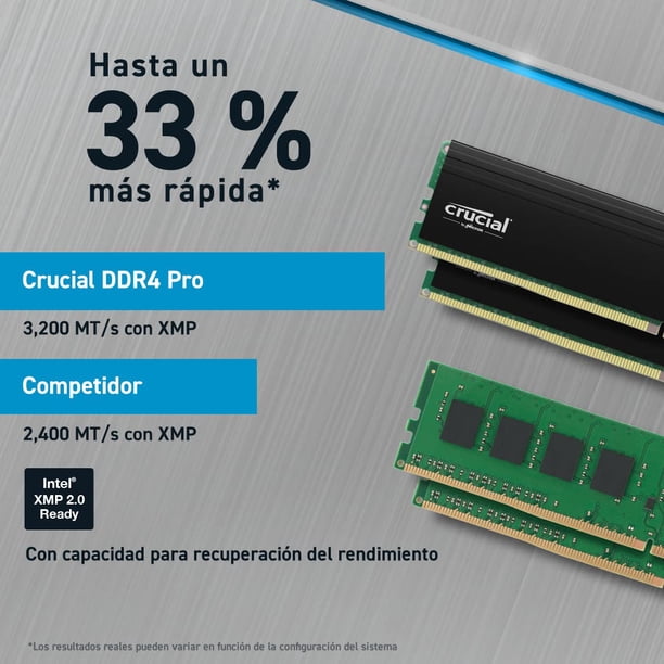 Memoria de escritorio RAM Crucial Pro de 32 GB (2 x 16 GB) DDR4 de