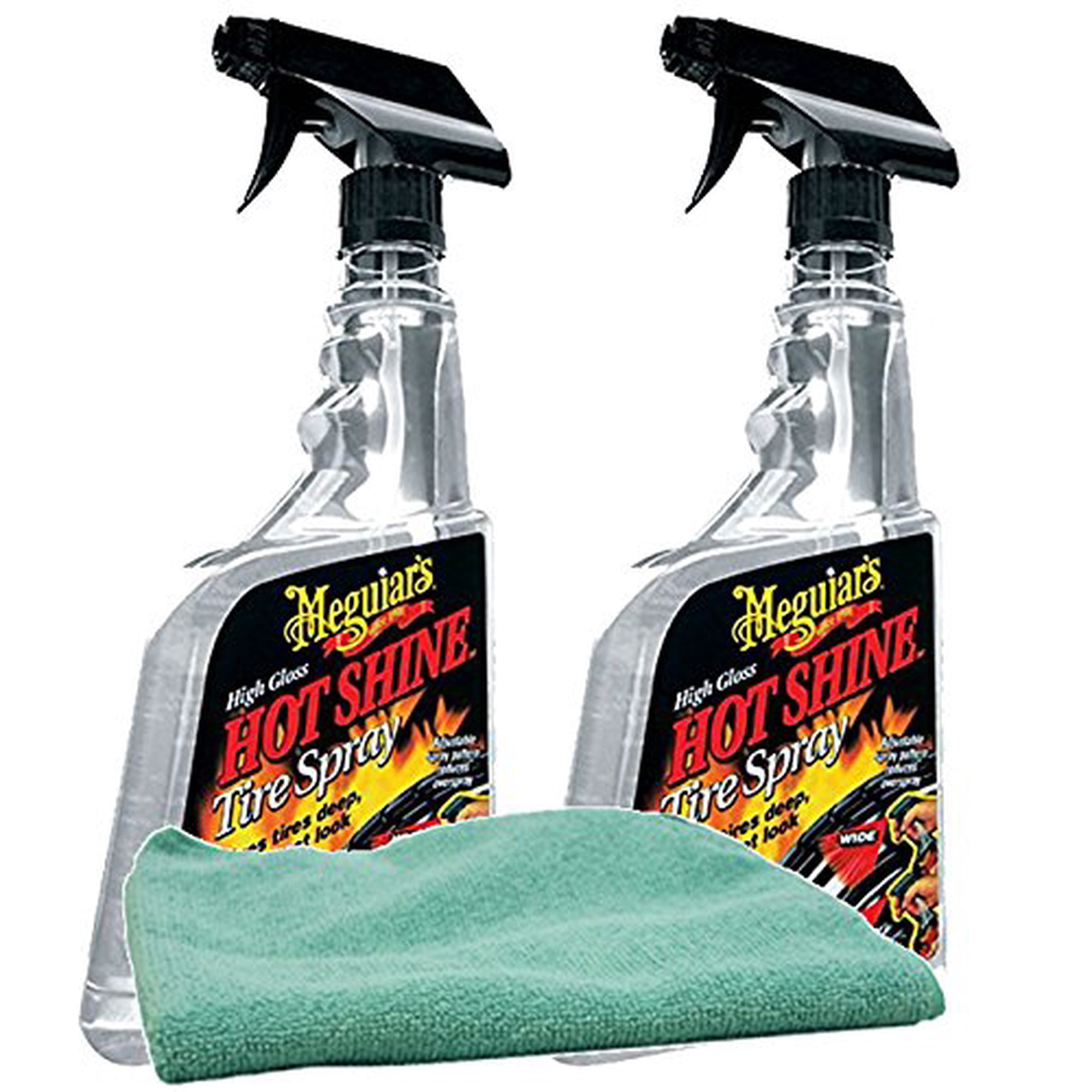Kit Meguiar's Hot Shine Spray Para Llantas 710 Ml Con Paño