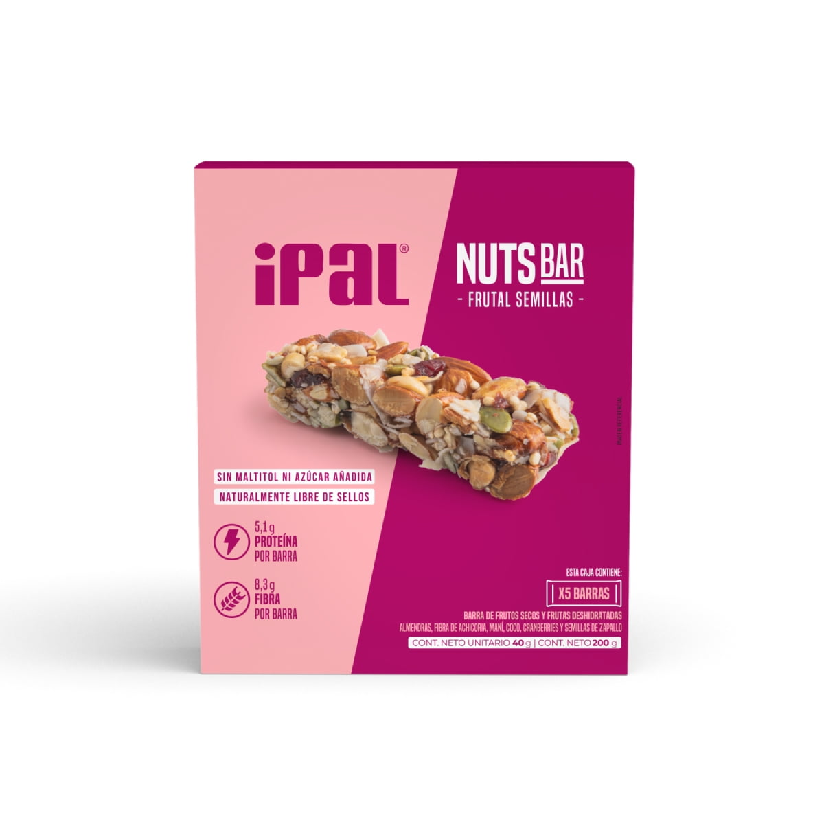 Barritas De Frutos Secos Ipal Nutsbar Frutal Semillas