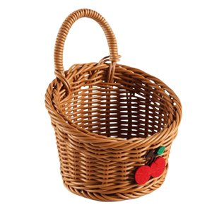 Magideal - Cesta De Almacenamiento Decorativa, Cesta De Frutas Colgante, Cesta Multiusos Para Colgar En La Pared, Cesta Tejida Con Asa Para Artículos Diversos De