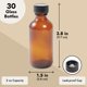 thumbnail image 3 of Botellas de vidrio Juvale, 60 ml, color ámbar con tapas, paquete de 30 con 6 embudos, 3 of 7