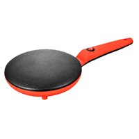 Magideal - Máquina De Crepé Instantánea, Sartén Para Crepé, Antiadherente, Cocina Doméstica, Compacta, De Mano, Mango Largo, Portátil Para Huevos, Tortillas, Bli Rojo