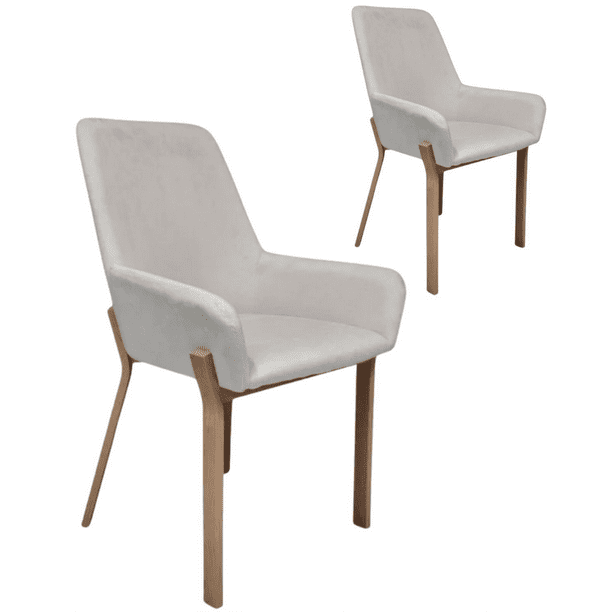 Pack 2 Sillas De Comedor Brito Con Apoyabrazos - Crudo