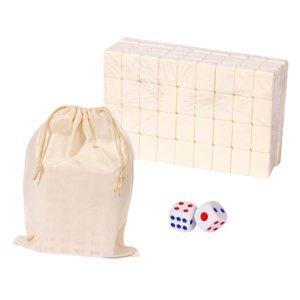 Magideal - Juego De Mini Mahjong De Viaje, Juego De Mahjong Chino, Accesorios De Entretenimiento Para Interiores, Juegos De Azulejos Clásicos, Juego De Juguete , 22Mm Blanco