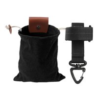 Magideal - Bolsa Con Cordón Plegable Pouch Con Cordón Y Hebilla Cinturón De Almacenamiento Bolsa De Recolección Bolsa Herramienta De Material Cuero Para A Negro