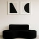 thumbnail image 2 of Sofá Curvo Moderno 3 Cuerpos Eco Cuero Negro, 2 of 2