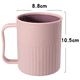 thumbnail image 2 of Vasos de plástico creativos para café (paquete de 4), vasos para fiestas, taza de plástico mejorada con asa, vaso de paja de trigo para agua, café, leche, jugo y té., 2 of 5