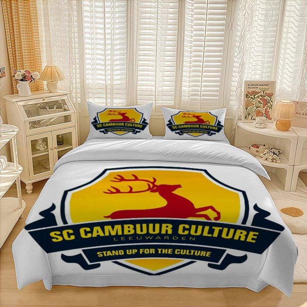 SC Cambuur Cultural Icon Pattern Bedding Set. Soft And Comfortable Bedding Set Suitable for All Seasons