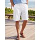 thumbnail image 4 of INSPIRE CHIC Pantalones Cortos Cargo de Hombre Casuales y Ligeros con Cintura Elástica con Cordón y Múltiples Bolsillos M Blanco, 4 of 5