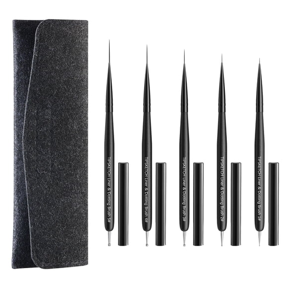 Set de Cepillos para Uñas Tipsketch 5 Piezas – Delineado y Punteado