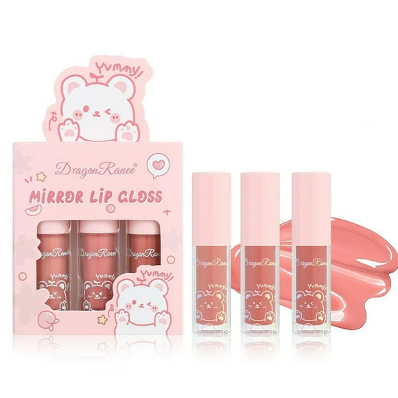 Kit 3 Labial Liquido Lip Gloss Mirror Oil Larga Duración