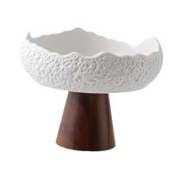 Bothyi - Plato De Cerámica Para Cena, Elegante Y Decorativo, Para Ensalada, Desayuno, Merienda, Color Blanco.