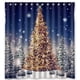 thumbnail image 1 of Cortina de ducha navideña con diseño de árbol de Navidad y ganchos, tamaño 66 x 72 pulgadas, 1 of 3