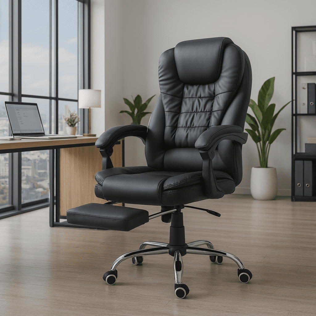 Tuspacehome.cl - Silla Rey De Oficina Escritorio Ejecutiva Negra Con Masajeador