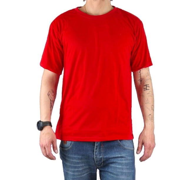 Polera Manga Corta Algodón Hombre Lisa Basic