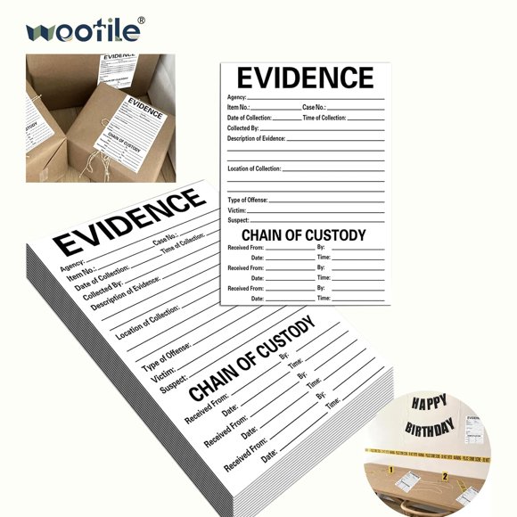 Etiqueta de evidencia adhesiva wootile 101 x 152 mm, paquete de 100